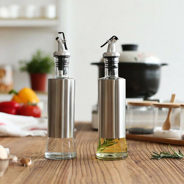 10oz Stainless Steel Olive Oil Bottle Cruet Dispenser for Vinegar/Sauce/Oil