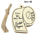 5xWooden Toilet Paper Pendant Hanging Ornament I Love You More Than Toilet Paper