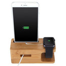 Bamboo Wood Charging Station Charger Dock Stand Holder For  Watch iPhone_3C
