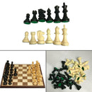 Tournament Chess Pieces Set Weighted Plastic Pieces with King Black&White WAR