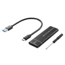 USB Type-C M.2 NVMe SSD Enclosure M-Key PCI-E Case (Black USB-A to USB-C)