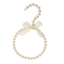 Beaded Bow Scarf Tie Towel Hanger Hook Holder  White with Bowknot