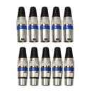 5 Pairs XLR 3 Pin Female MIC Jack Plug Audio Microphone Cable Connector