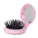4Pcs Portable Plastic Round Folding Pocket Hair Brush Mini Hair Comb with M