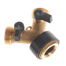 1Pcs Brass 2 Way Garden Hose Splitter Y Valve Water Tap Connector AdapterB Hn