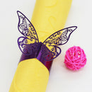 50X Butterfly Paper Wedding Dinner Party Napkin Ring Table Decoration Purple
