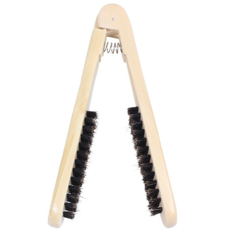 DIY Salon Hairdressing Hair Straightener Wooden Anti-static Dual-Brush Comb V8Y2