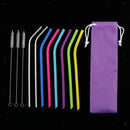 Bent Drinking Straws Multicolor 6pcs Silicone 2pcs