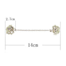 Rhinestone Brooch Flower Chain Collar Clips Women Cardigan Pins Jewelry A