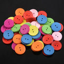 50Pcs Mixed Round 2 Holes Wood Sewing Buttons Scrapbooking 25mm(1") Dia R4O1