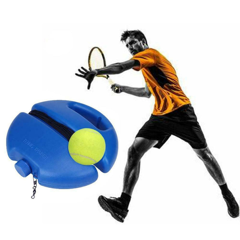 Tennis Trainer Base Exerciser With Rope Single Set Swing Automatic Rebound Blue
