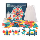Wooden Jigsaw Puzzle Set Colorful Tangram Baby Montessori Educational Toys