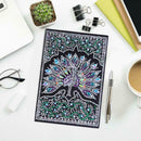 DIY Peafowl Special Shaped Diamond Painting 50 Pages A5 Notebook Sketchbook