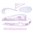 6Pcs Clothing Pattern Design Drawing Comma Line Straight French Curve Rulers