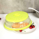 Collapsible Microwave Cover Fruit Vegetable Colander Strainer Lid (Green) A