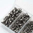250pcs Barrel Rolling Swivels Snaps Strong Fishing Line Connector Solid Rin P5M4