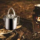 Stainless Steel Camping Hiking Outdoor Kettle Pot Coffee Picnic 1.2L Campfi C8S1