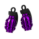 2pcs Universal Metal   Car Bike Auto Tyre Valve Dust Cap Cover Purple