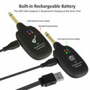 Guitar WIRELESS System Transmitter Receiver rechargeable BASS UHF Rechargeable
