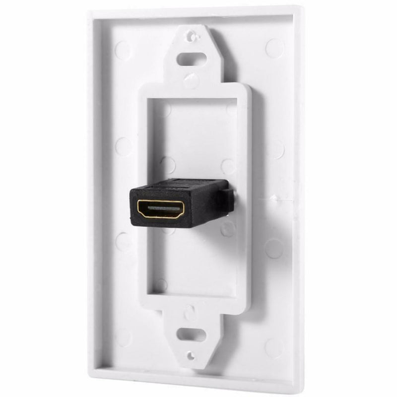 1/2 Port HDMI 2.0 Wall Face Plate Panel Cover Coupler Outlet Extender, White