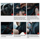 Black+Red PU Leather Warming Car Steering Wheel DIY Cover With Needles Thread.