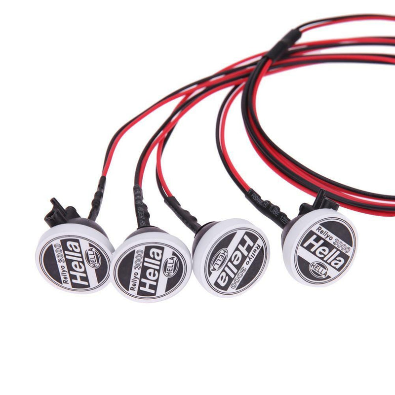 4pcs RC Car Round LED Light with Cover Vehicle Lamp Part for 1/10 Traxxas