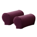 2Pcs Stretch Armrest Slip-Covers Sofa Arms Protectors Purple +10 Twist Pins