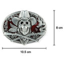 Gothic Skeleton Ghost Head Halloween Hip Hop Cowboy Biker Mens Belt Buckle