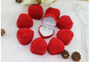 10X Red Fashion Velvet Heart Ring Show Display Box Storage Gift Package Ca3C