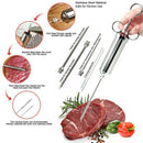 12 IN 1 Stainless BBQ Condiment Spice Roast Curing Syringe W/Neddles Meat Claws