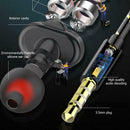 Wired Earphone Universal 3.5mm Bass Earbuds In-Ear Earphones w/Mic (Black) A