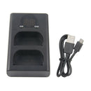 LED USB Dual Charger Charging Station for Canon LP-E6 Camera Batteries