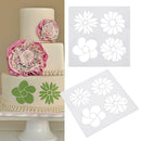 Plastic Flower Print Coffee Cake Stencils Mould Fondant Template Spray Mold