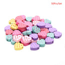 50Pcs Wooden Bead Heart Spacer Beads Making Handmade DIY Craft Findings JewelrOZ