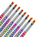 8pcs UV Gel Nail Art Brush Set Painting Pen Home Salon Manicure Tool Petal Shape