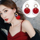 Fashion Trend Geometric Big Circle Ear Hook Long Full Diamond Festive Earri