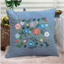 Flower Pattern Ribbon Pillow Embroidered Kit Sofa Pillow Case for Home Decor