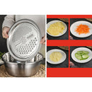 Kitchen Colander 3 in 1 Fruits Julienne Strainer Draining Bowl W/ Grater