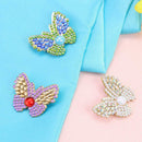 3pcs DIY Butterfly Full Drill Diamond Brooch Women Elegant Sweater Badges