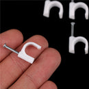 100pcs White 10mm Dia Electric RG6 Coax Cable Circle Nail Clips Fasteners A Nw