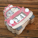 Wooden Christmas Calendar Pendant Santa Claus Driving Desktop Ornament Gift