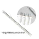 15cm Transparent Straight Ruler Triangular Scale Stationery Measuring Tools New