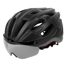 Ultralight Cycling Bike Helmet with Removable Visor Magnetic Goggles Black