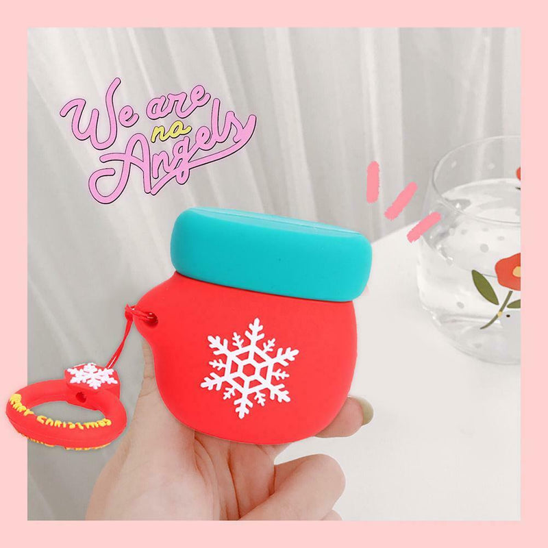 Santa Claus Gloves Silicone Case Earbuds Scratch-resistant Container for AirPods