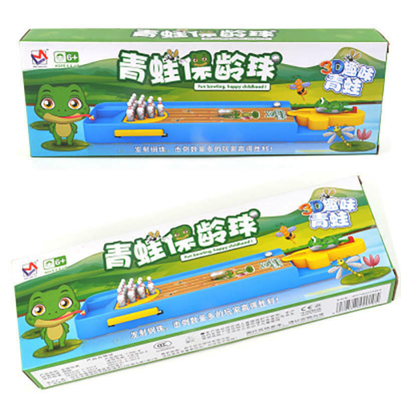 Child Novel Table Game Mini Bowling Table Frog Launcher Plastic Kids Xmas  TJG