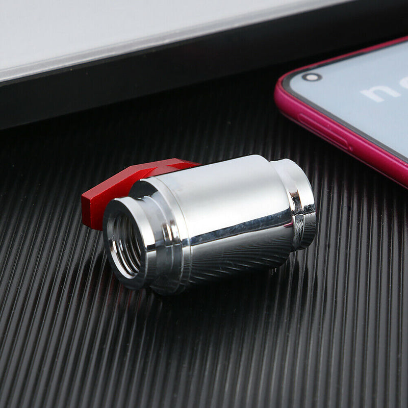 G1/4 Thread Vent Valve Water Ball Valve for PC Water Cooling System (Red) A
