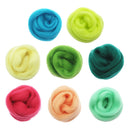 8 Colors Felting Wool Fibre Roving Needle Hand Spinning Sewing Trimming 80g