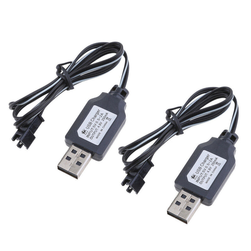 2pcs DC 4.8V 250mA USB Charging Cable - SM Female Plug Cable for RC Car, RC