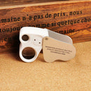 2 LED 30X 60X Glass Magnifying Magnifier Jeweler Eye Jewelry Loupe A