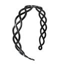 2.5cm Wide Black Plastic Wavy Trim Hair Hoop Headband for Ladies D3P4